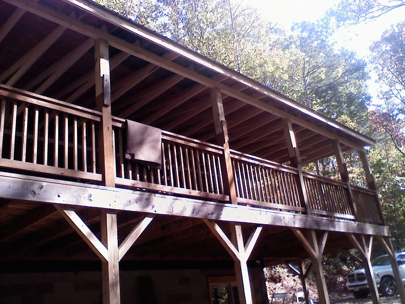 Timber framing under a new elevated porch and deck — Roof Leak Repair in Star City by Roofing Brothers